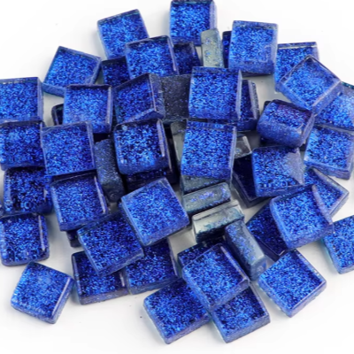 10mm dark blue glitter tiles