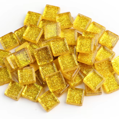 10mm gold glitter tiles