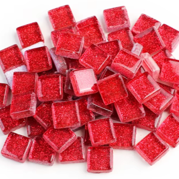 10mm red glitter tiles