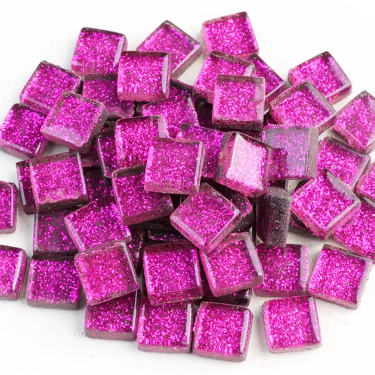 10mm purple glitter mosaic tiles